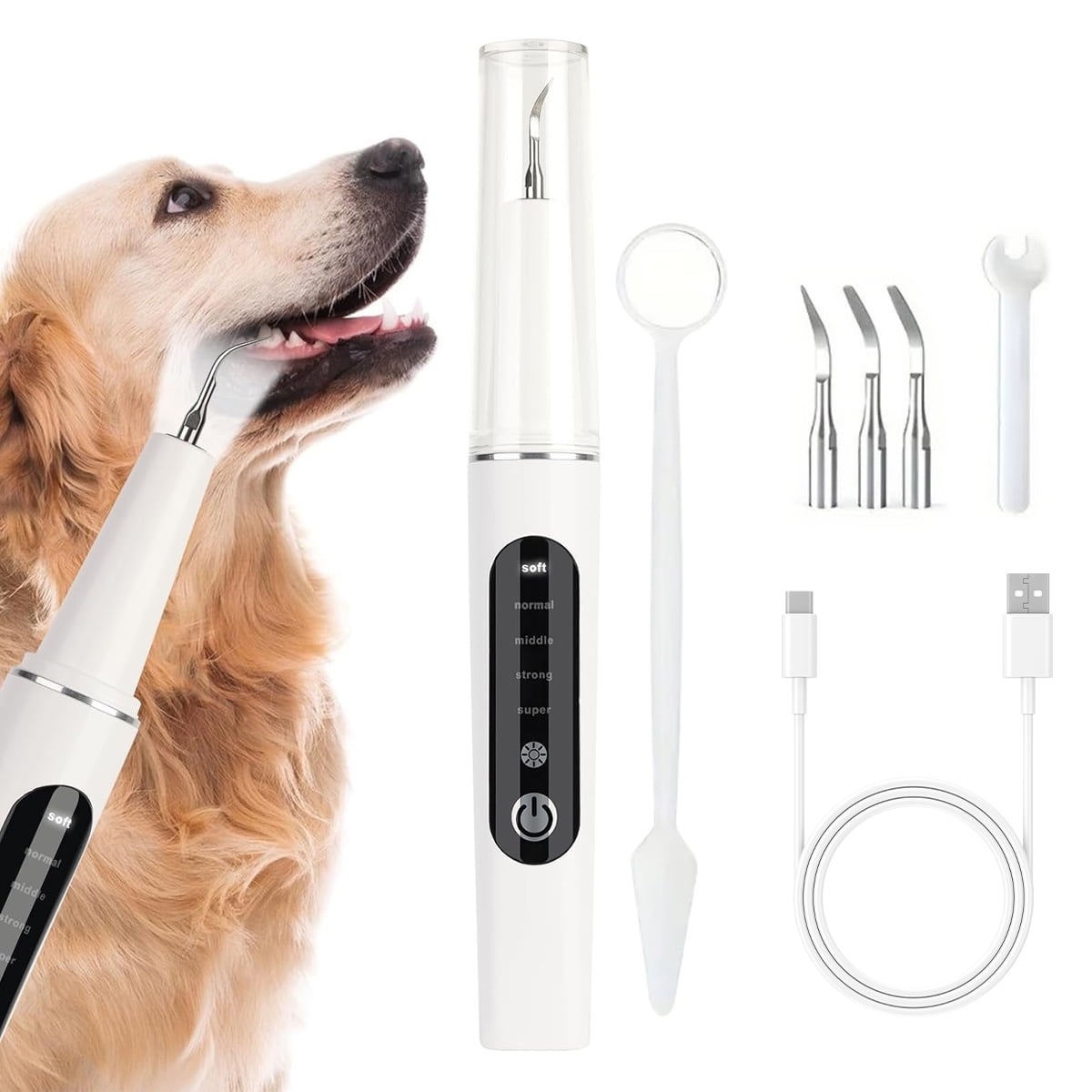 Plaque Remover for Teeth Modes Pet Ultrasonic Toothbrush