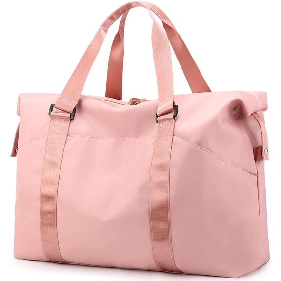 PlasMaller Sports Gym Bag Travel Duffel Pack with Dry Wet Pocket & Shoes Compartment for Women and Men, Pink