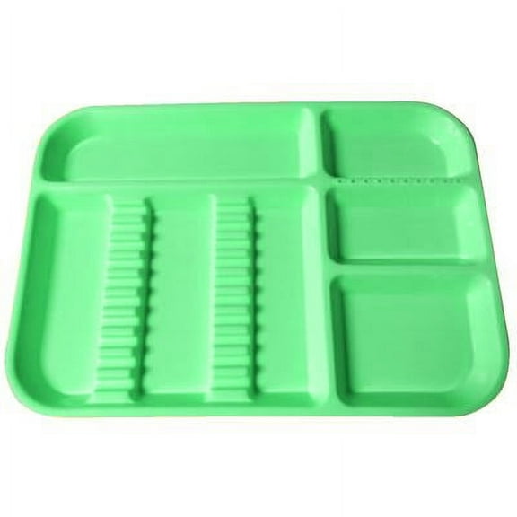 Plasdent 300BDS-4 Set-Up Tray Divided Size B Ritter Plastic 13-1/2" X 9 5/8" X 7/8" Neon Green