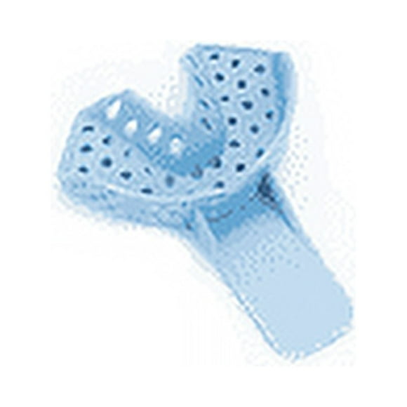 24/Pcs Dental Impression Trays #9 Anterior Upper Blue Blue Perforated, Durable Material, Disposable