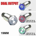 thumbnail image 1 of Plashlights PLAHPBS-DO-19-SS-M 19 mm Revert Harsh Environment 3 Color Dual Output Push Button Switch - Stainless Steel, 1 of 1