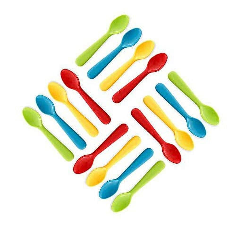 Plaskidy Plastic Toddler Spoons Set of 16 Kids Spoons BPA Free