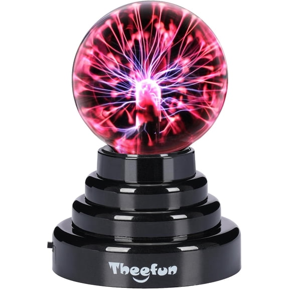 Plasma Ball, 3 Inch Plasma Lamp, Touch Sensitive Plasma Globe USB or Battery Powered Nebula Thunder Lightning, Novelty Toy for Kids, Parties, Prop, Bedroom, Home, Decoration