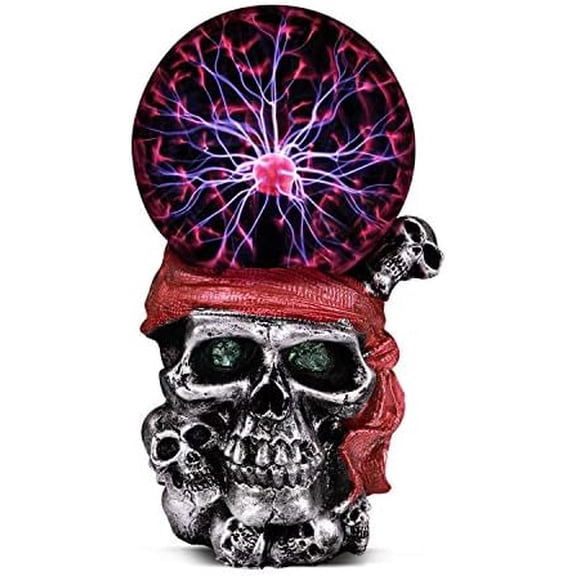 Plasma Ball Lamp Touch Sensitive,Party Magical Electrostatic Red Color Crystal Ball for Christmas (Skull)$$Tools & Hardware Other