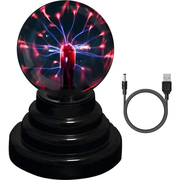 Plasma Ball,Touch Sensitive Plasma Lamp Light with USB OR Battery Powered Plasma Globe for Kids,Parties,Home,Decoration 3-Inches