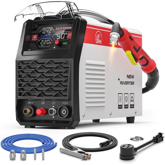 Plasma Cutter,50A Heavy Duty Non-Touch Pilot Arc3/4''Maximum Cut 110/220VUpgraded LED DisplayExclusive ECO ModeExpanded Plate Cutting,Rust Removal,PT/2T/4T