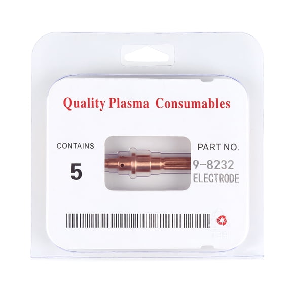 Plasma Cutter Electrodes, Tellurium Copper, 9,8232, 30,120A, 5pcs Cutting Torch Consumables