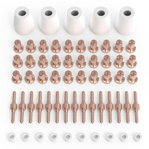 Plasma Cutter Torch Consumables PT31 Electrode Tips, Nozzles, Cups 60Pcs