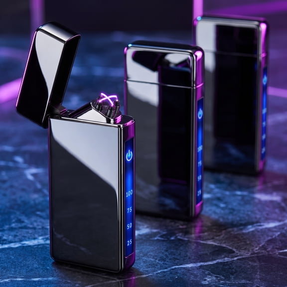 Plasma Dual Arc Electric Lighter Usb-C Rechargeable Flameless Lighter Windproof with LED Battery Display