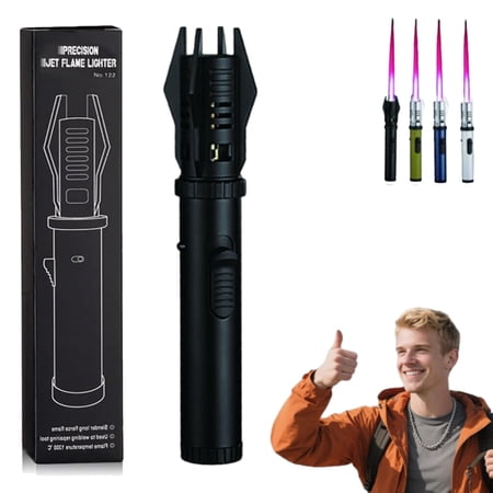 Plasma Lighter, Electric Torch Lighter - Adjustable Refillable Straight Flame with Safety Lock for Camping BBQ