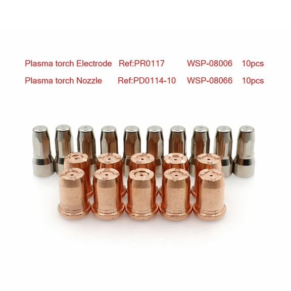 Plasma Torch Electrode Ref Kit Precision made Plasma Electrode PD0114 10 Tips 10mm (20 pcs) for Trafimet S75 Cutting Torch