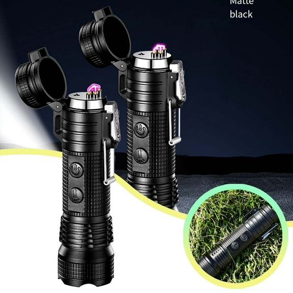 3000°F Windproof Arc LED Flashlight USB C Rechargeable Emergency Tool for Camping Hiking Outdoor Gear with Strobe Function