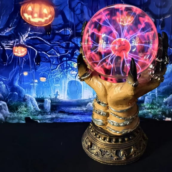 Plasma crystal ball with wizard hand, celestial crystal ball flash crystal glass lightning ball home office decorations, home, bedroom, holiday and gift