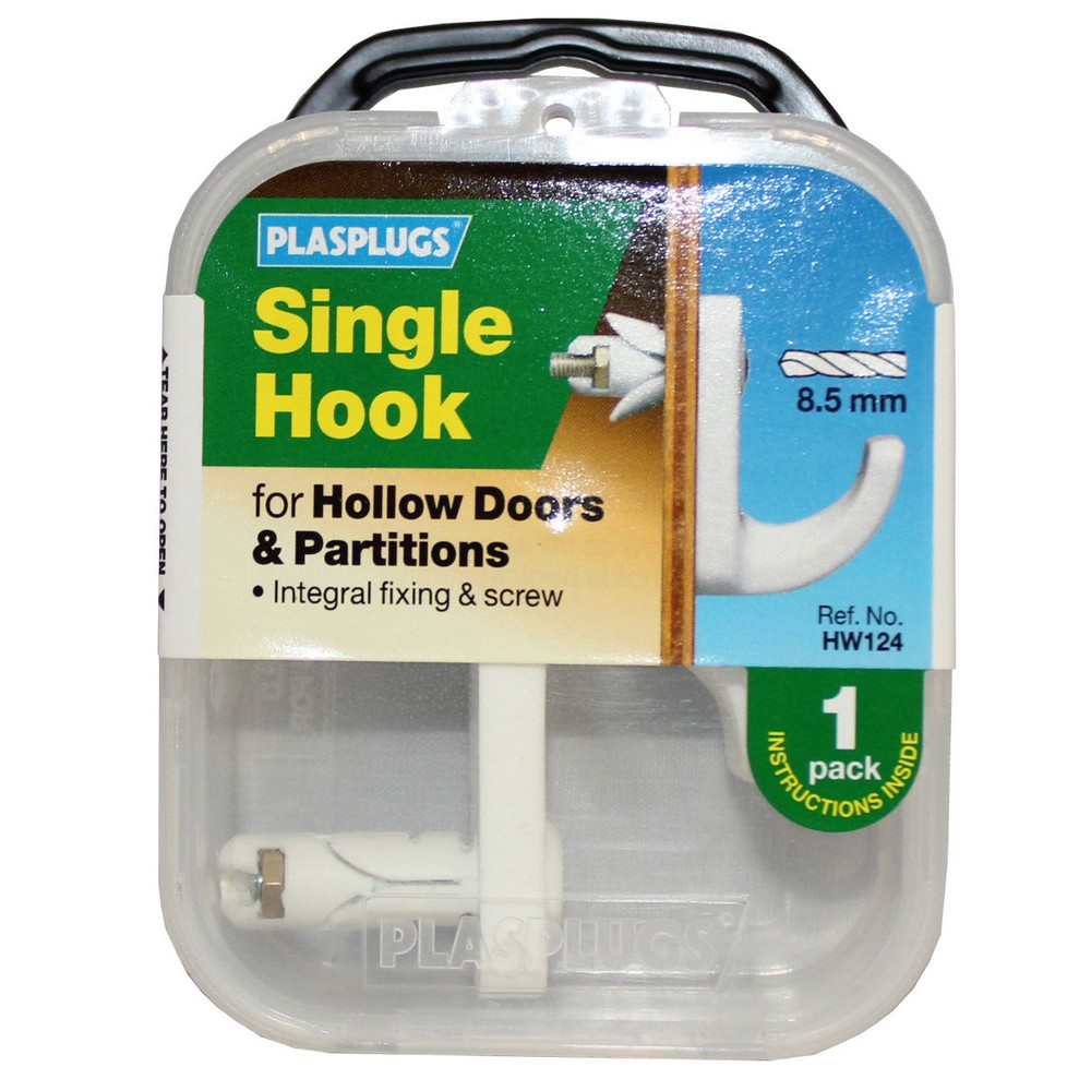 Plasplugs Hollow Single Door Hook