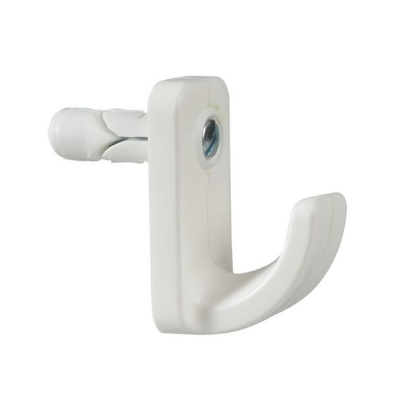 Plasplugs - White Single Hollow Door Hook Pack of 1