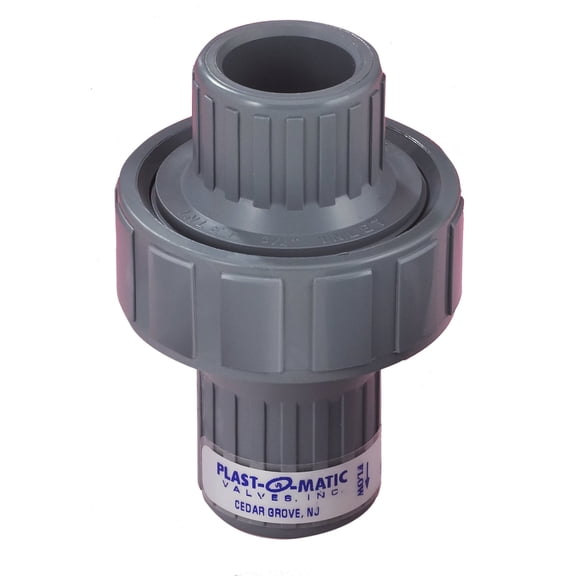 Plast-O-Matic - CKM075V-PV CKM Series PVC Check Valve, Diaphragm Operated, For Corrosive Liquids, 3/4" NPT Female CA3