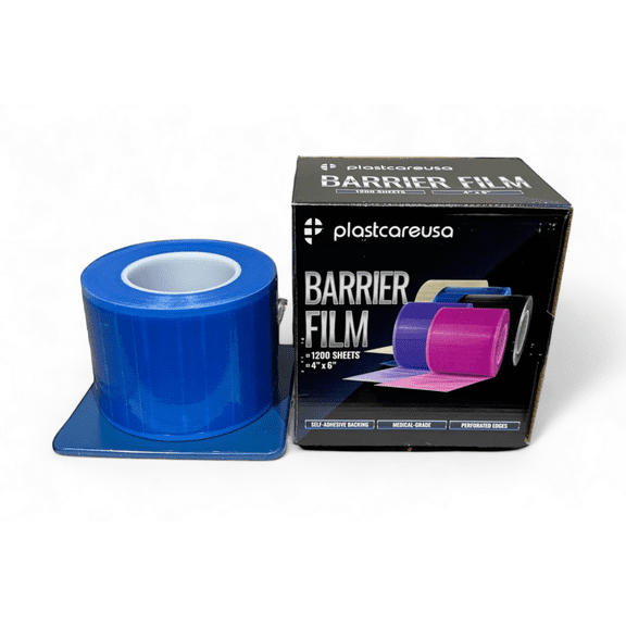 PlastCare USA Protective Barrier Film Roll, 4" x 6", 1200 sheets/roll, Blue