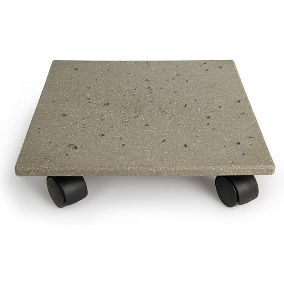 Plastec CD712 Terra Stone Plant/Flower Pot Moveable Caddy, Gray, 12"