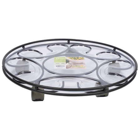 Plastec Steel Frame Caddy Deluxe with Casters, Black, 17in