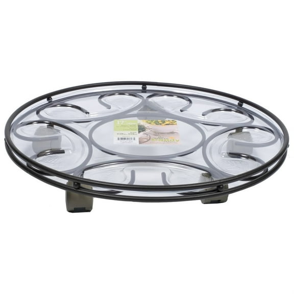 Plastec Steel Frame Caddy Deluxe with Casters, Black, 17in