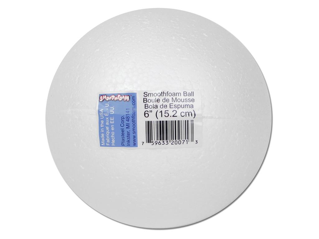 Plasteel Smoothfoam Ball Pkg 6" White 1pc - image 1 of 2