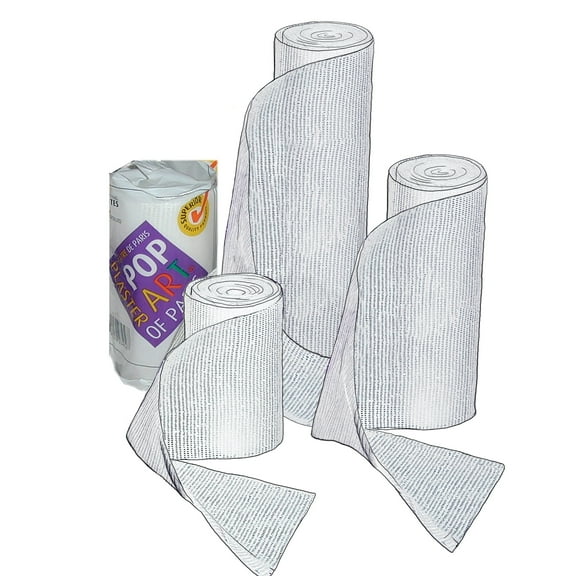Plaster Bandages by PopArt Brand - Creamy Smooth - 5-inches x 5 Yards - 6-Rolls
