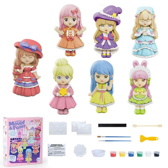 Plaster Doll Blanks for Painting Coloring Figurines for Children Art and Crafts Toy for Vinyl Collectibles Fridge Magnets Coloring Toys