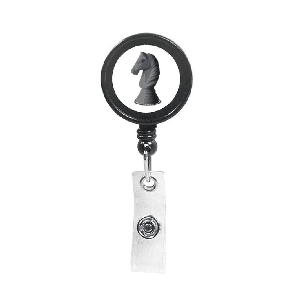 Plaster Knight Horse Chess Pieces Retractable Keychain Badge Holder ID Badge