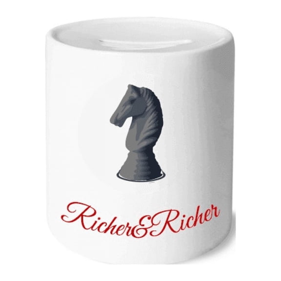 Plaster Knight Horse Chess Pieces Rich and Rich Bank Saving Box Coin