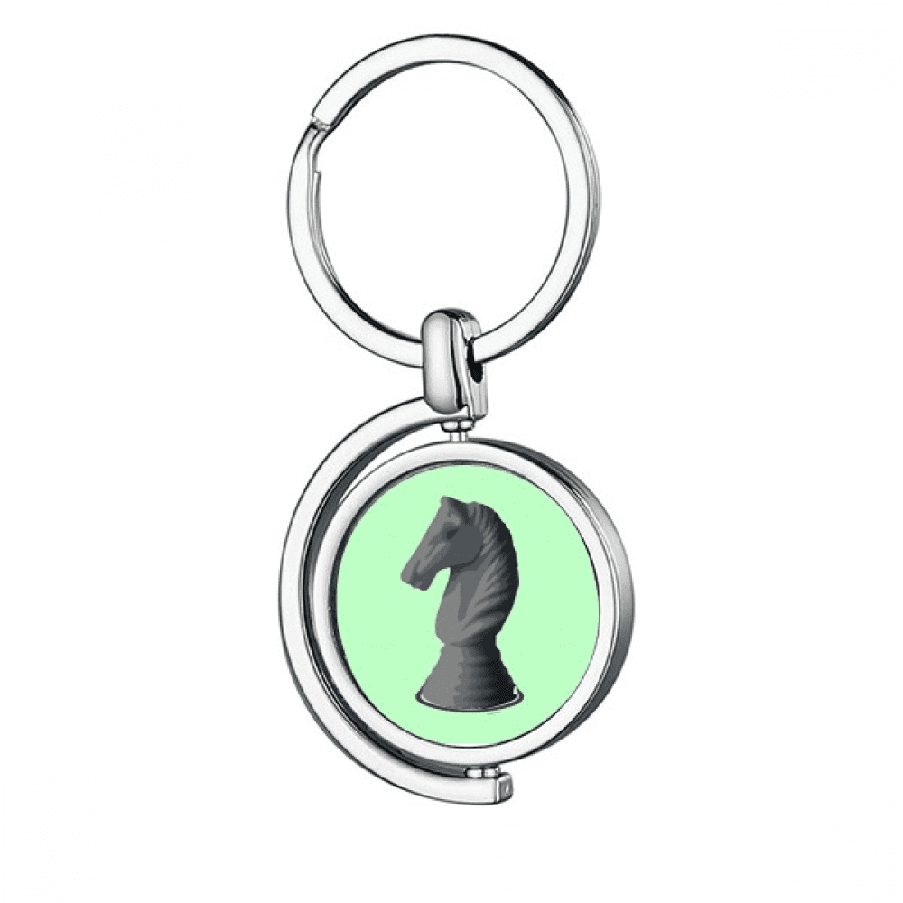Plaster Keychains Plaster Knight Horse Chess Pieces Rotating Keychain Metal Keyring ...