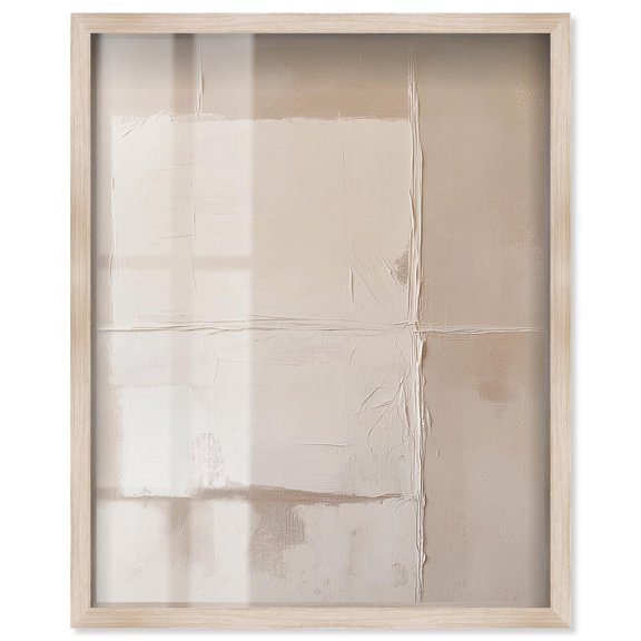 Plastered Forms Shadowbox Print Minimalist Art by Art Remedy, Blonde Frame, 20 x 24