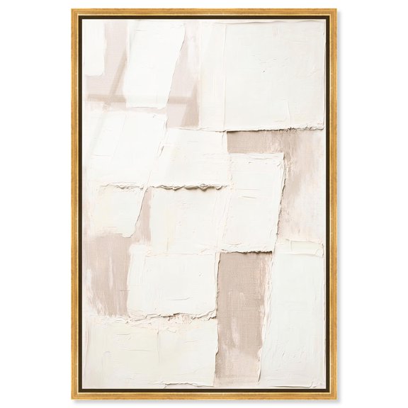Plastered Planes II Framed High-Gloss Acrylic Glass Wall Art Textured Boho Art by Art Remedy, Gold Frame, 24 x 36