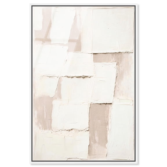 Plastered Planes II Framed High-Gloss Acrylic Glass Wall Art Textured Boho Art by Art Remedy, White Frame, 30 x 45