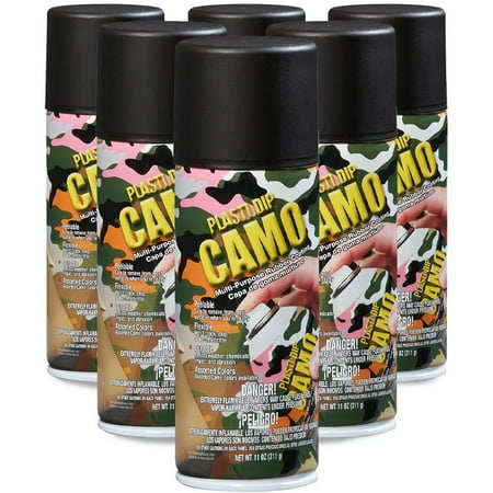 Plasti Dip Camo Rubber Spray Paint Coating Matte Black, 11oz (6 Pack)
