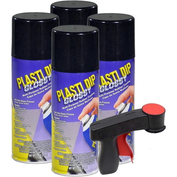 Plasti Dip Glossy Black Rim Kit, 11 oz Aerosol Pack of 4 cans bonus Cangun Tool