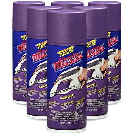 Plasti Dip Matte Plum Purple Classic Muscle Spray 11oz, (6 Pack)