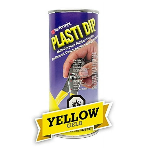 Plasti Dip Rubber Brush-on Paint Matte Yellow, 11oz (6 Pack)