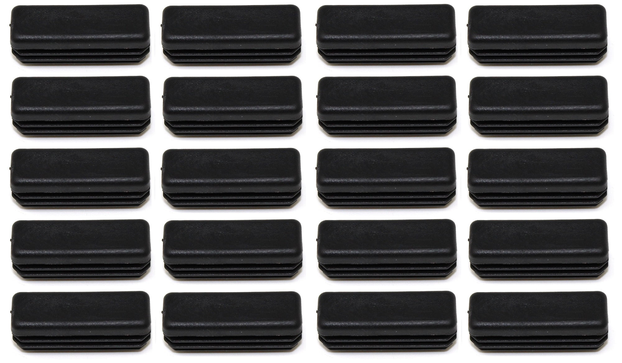Plastic 1 2 x 1 1 2 inch Black Rectangle Tubing Cap Finishing