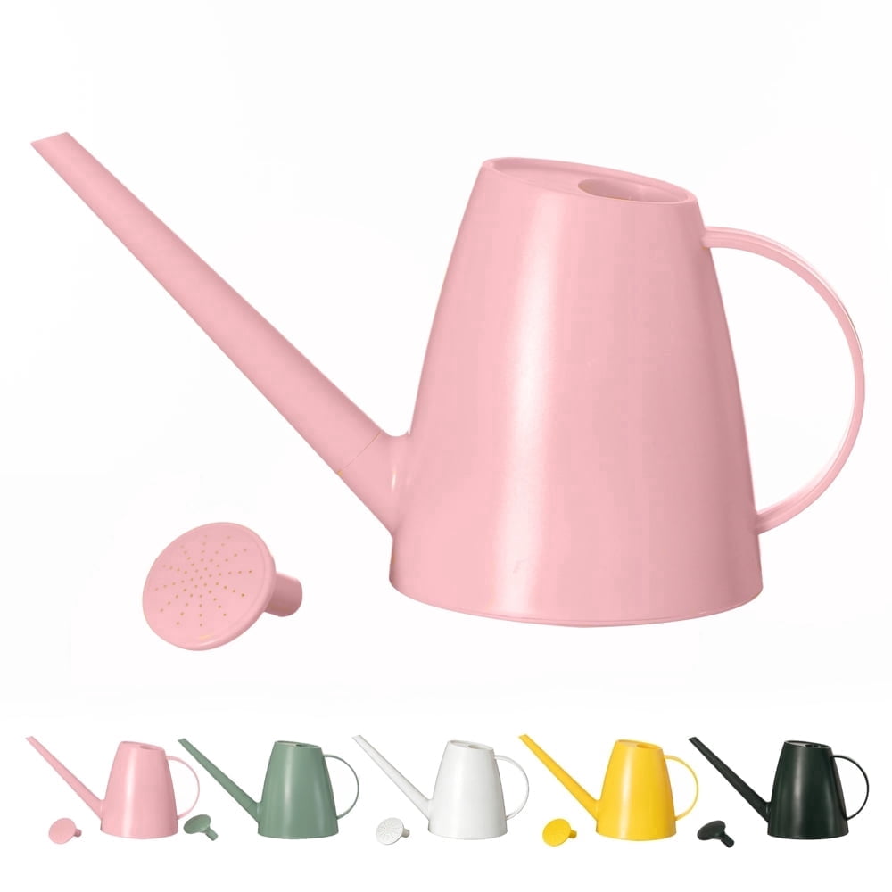 Plastic 1.8-liter Watering Can with Detachable Spout and Sprinkler Head for Easy Handling, Pink