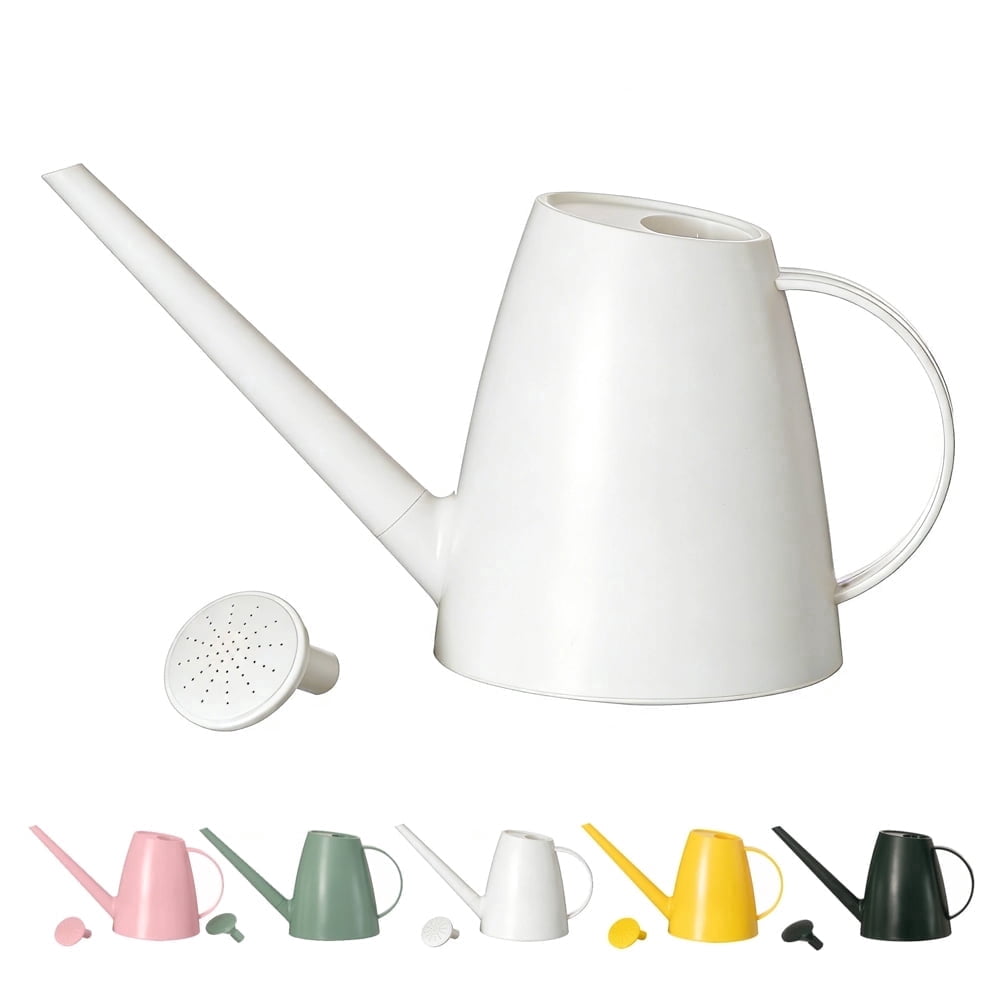 Plastic 1.8-liter Watering Can with Detachable Spout and Sprinkler Head for Easy Handling, White