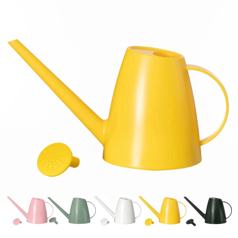 Plastic 1.8-liter Watering Can with Detachable Spout and Sprinkler Head for Easy Handling, Yellow
