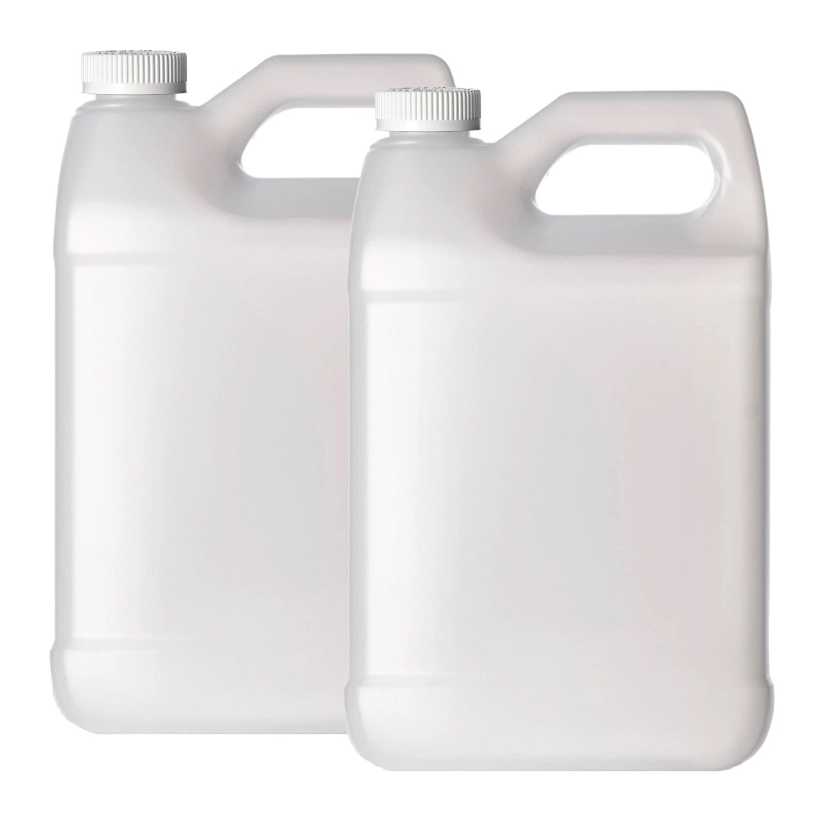 Plastic 1 Gallon Jug, F-Style, 38/400, Natural, HDPE, Jug w/ HIS Child Proof Cap (128oz) 2 Pack