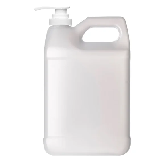 Plastic 1 Gallon Jug, F-Style, 38/400, Natural, HDPE, Jug w/ Push Pump (128oz)
