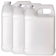 Plastic 1 Gallon Jug, F-Style, 38/400, Natural, HDPE, Jug w/ Ribbed Cap 128oz 3 Pack