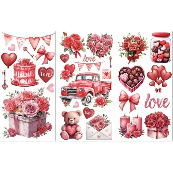 Plastic 1 set 3 Sheets 3 styles PVC Waterproof Decorative Stickers Self Adhesive Decals for Furniture Decoration Mixed Shapes 300x150mm 1 sheet/style