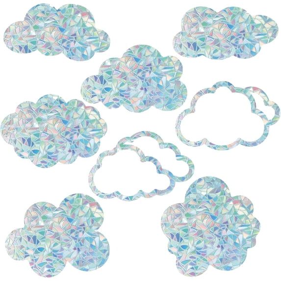 Plastic 1 set Waterproof PVC Colored Laser Stained Window Film Static Stickers Rainbow Prism Electrostatic Window Decals Cloud 330x830mm