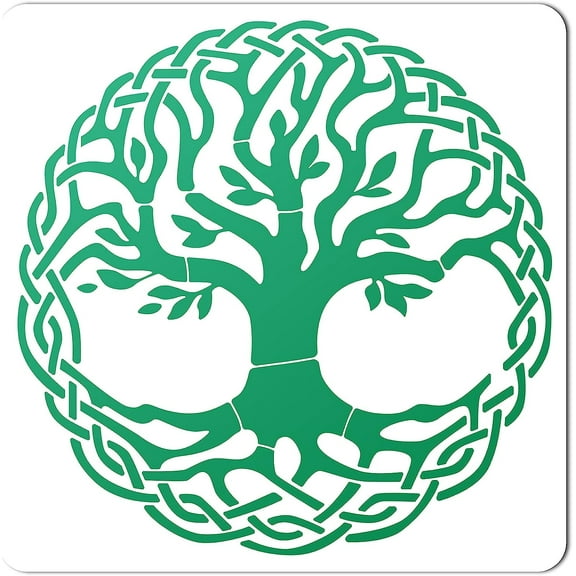 Plastic 12"X12" Large Tree of Life Templates Round Celtic Triquetra Knot Stencil Plastic Drawing Recycle Tree Stencil Templates for Painting on Wall Canvas Crafts DIY Home Decor Furniture Plastic