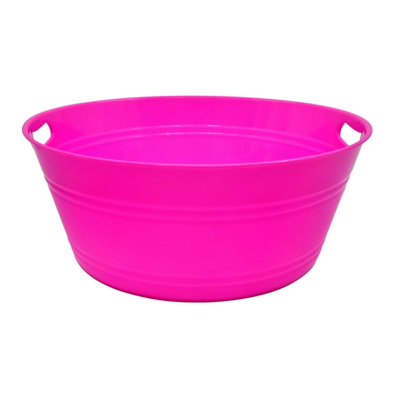 Plastic 17.5" Round Party Tub, Pink, 1 Count, Party Favors, Way to Celebrate