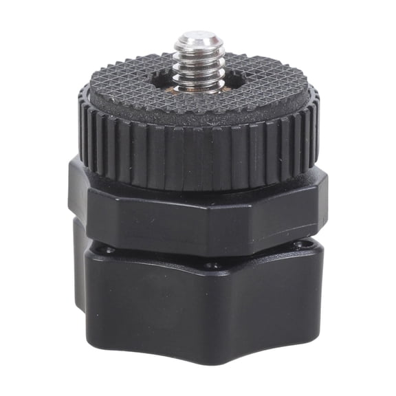 Plastic 17mm Ballhead Adapter to 1/4-20 Threaded Screw Camera Tripod Accessories Secure Locking Mechanism Black