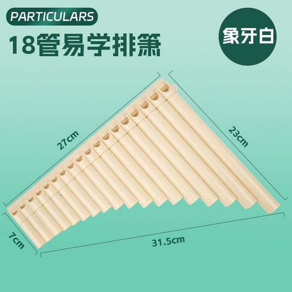 Plastic 18 Pipes Pan Flute Pan Pipe Traditional Instrument For Beginners Professional Pan Flute Instrument Set Pan For Performance